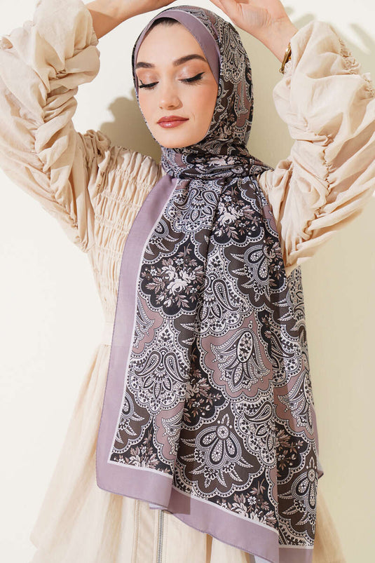 Soft Mink Shawl with Floral Motifs