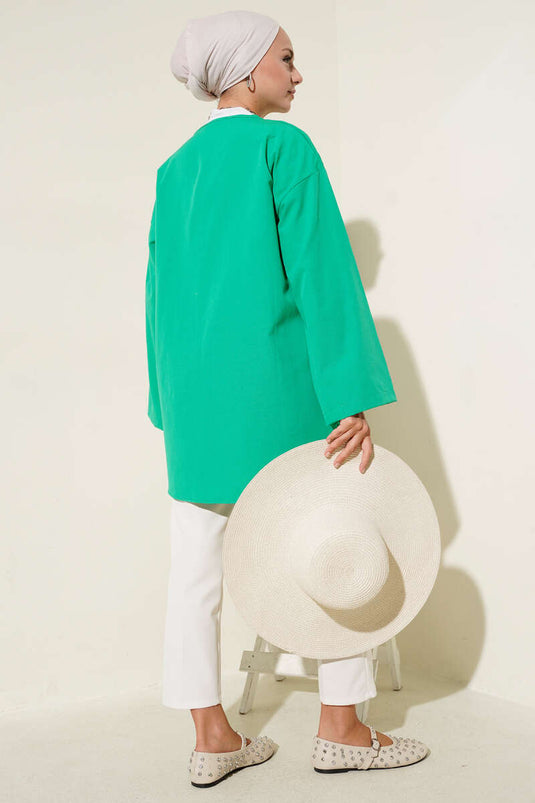 Çift Bağcıklı Poplin Kimono Benetton