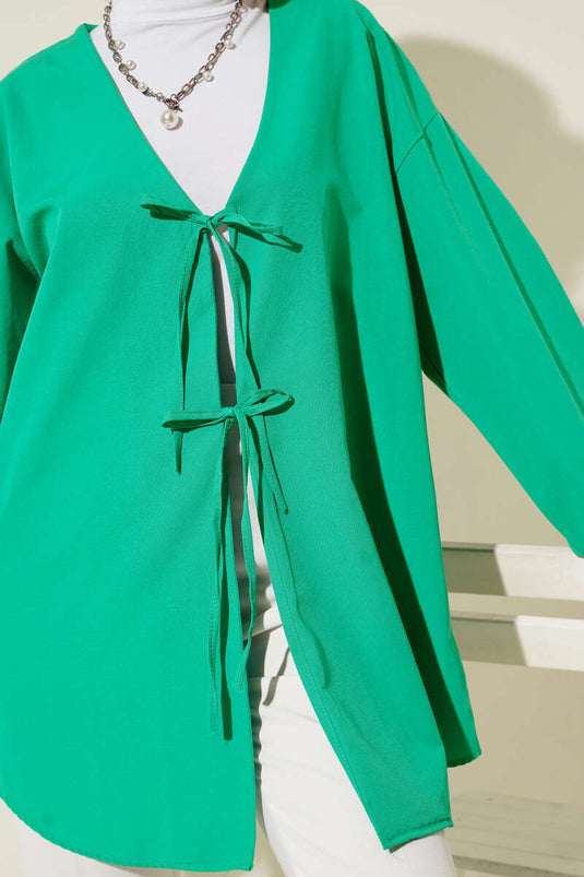 Çift Bağcıklı Poplin Kimono Benetton