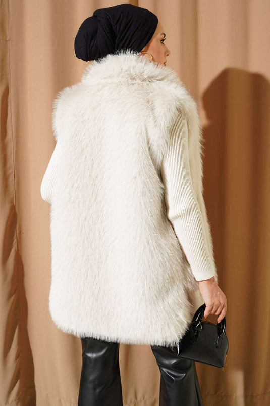 Gilet en fourrure avec détails à double poche