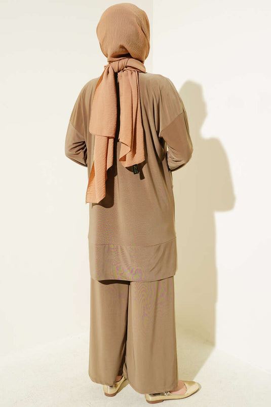 Çift Cepli Basic Sandy İkili Takım Camel