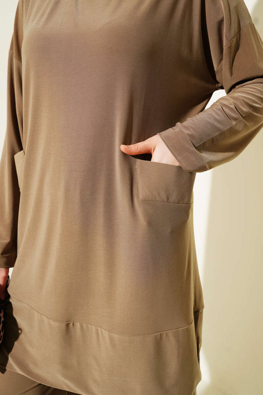 Çift Cepli Basic Sandy İkili Takım Camel