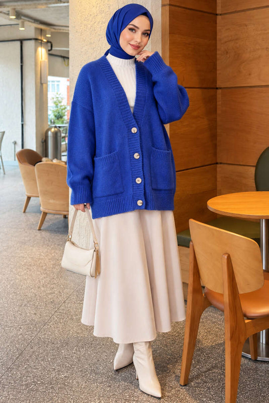 Gilet En Maille À Double Poches Et Boutons Saks