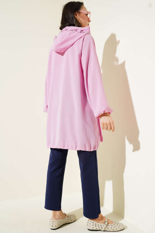 Cardigan zippé à double poche Poudre