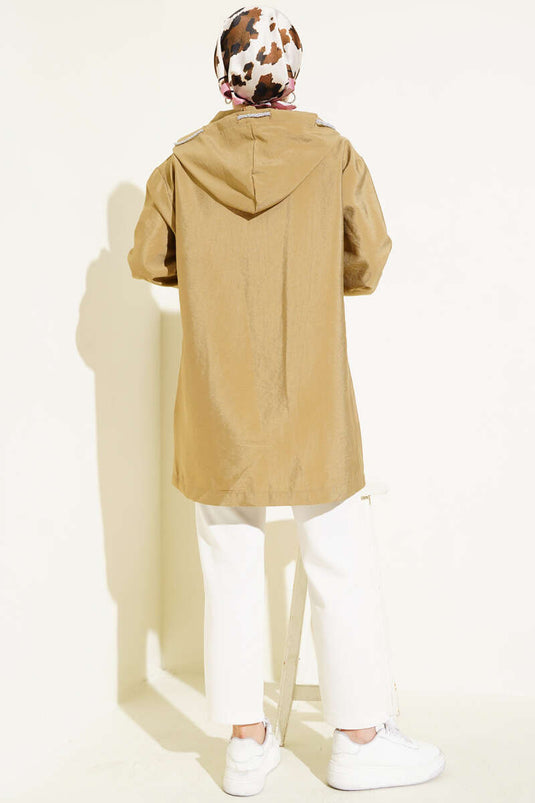 Çift Cepli Gizli Fermuarlı Kap Altuni