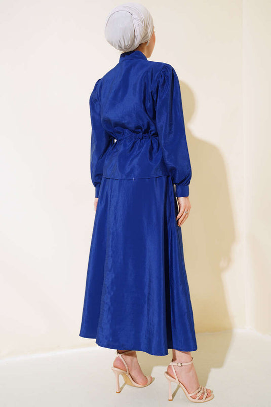 Completo gonna doppia tasca blu navy