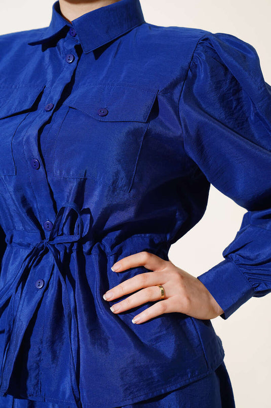 Completo gonna doppia tasca blu navy