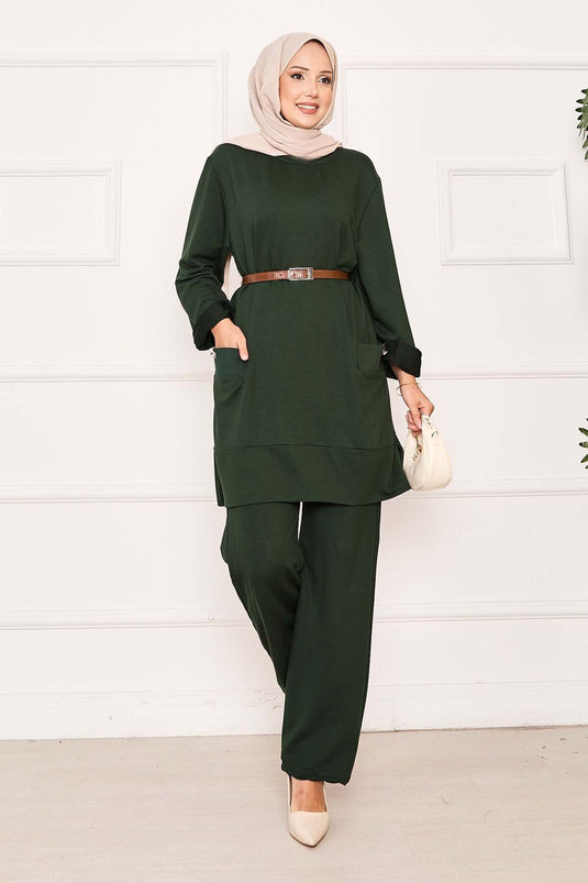 Double Pocket Two Piece Suit Emerald
