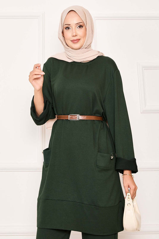 Double Pocket Two Piece Suit Emerald