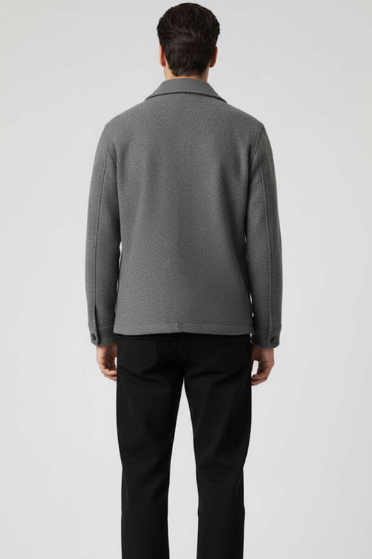 Veste en cachemire à double poche, gris fumé