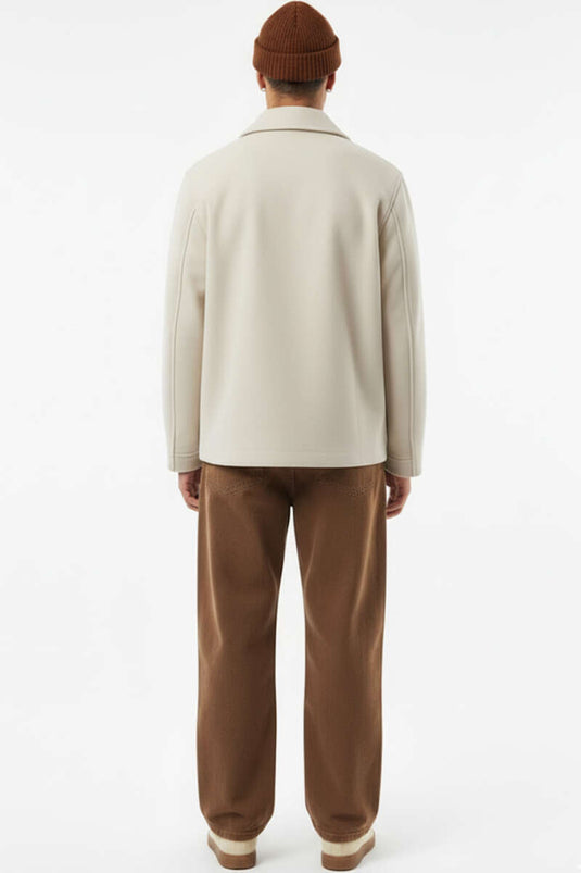 Giacca in cashmere con doppia tasca e pietra