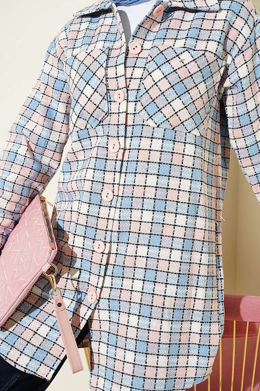 Chemise Oversize En Jean À Deux Poches Bleu