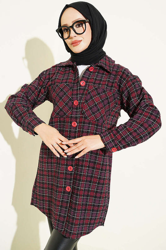 Chemise Oversize À Double Poches En Mauve