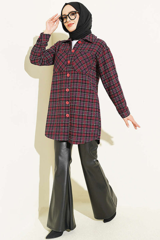 Chemise Oversize À Double Poches En Mauve