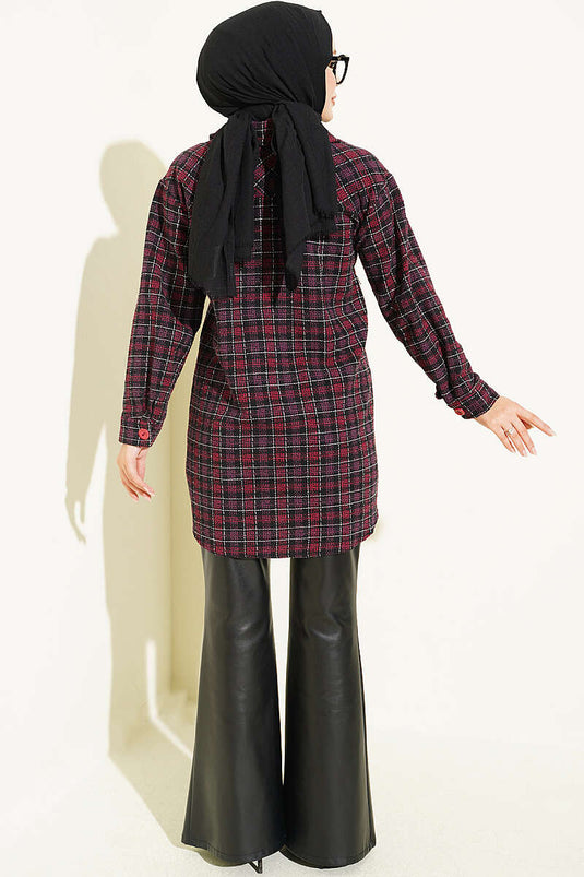 Chemise Oversize À Double Poches En Mauve