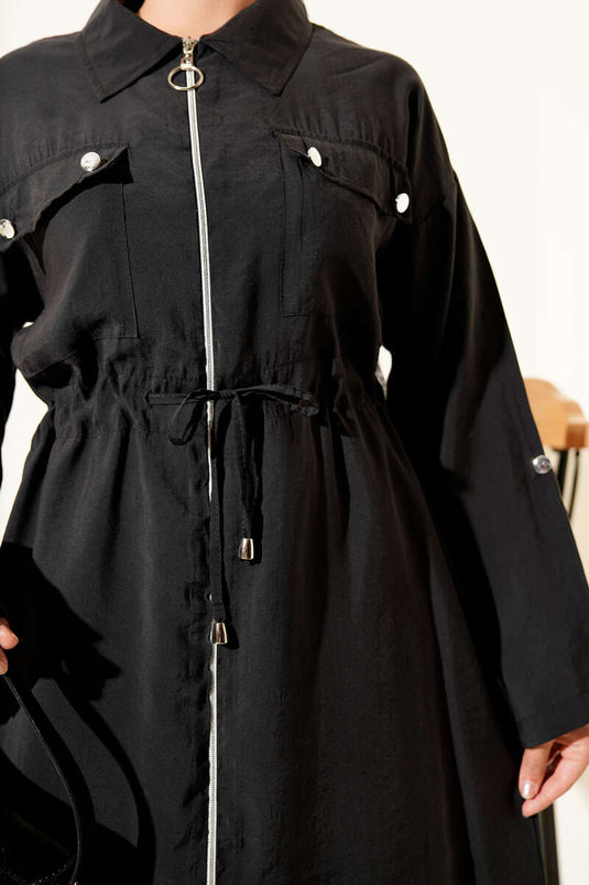 Double Pocket Tencel Two Piece Suit Black