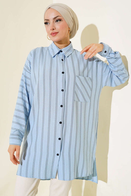 Tunique à double rayures bleues