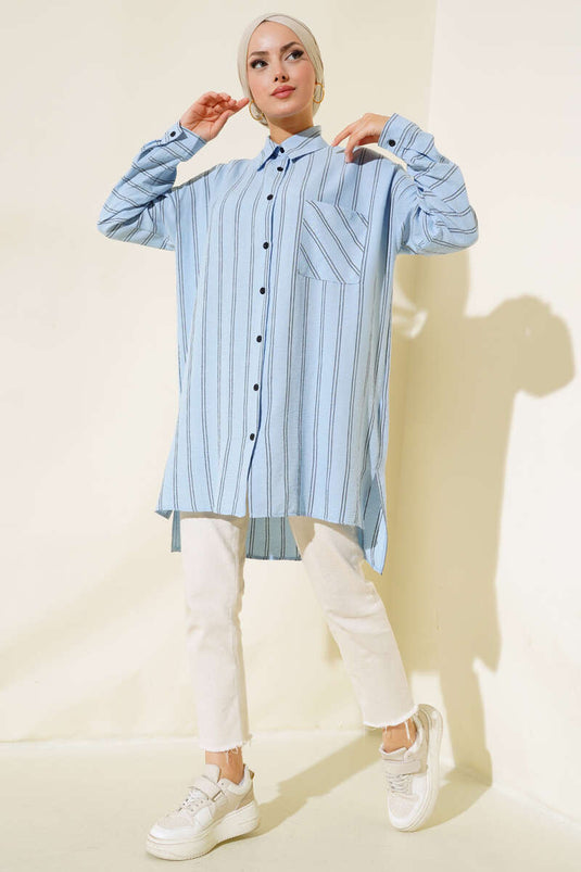 Tunique à double rayures bleues