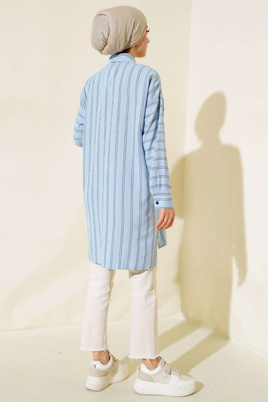 Tunique à double rayures bleues