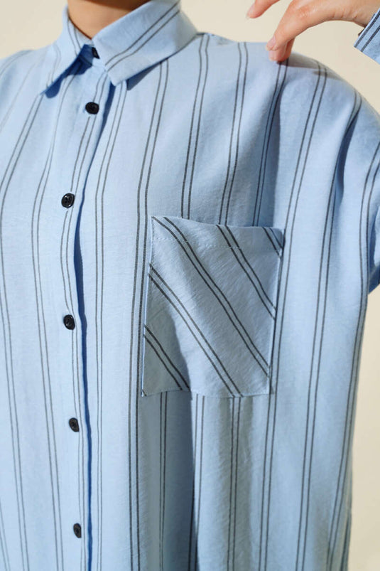 Tunique à double rayures bleues