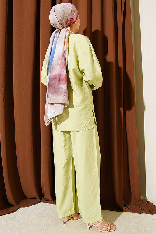 Ensemble double bouton kimono vert avocat