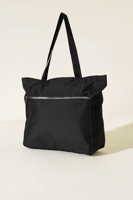 Double Zipper Basic Bag Black
