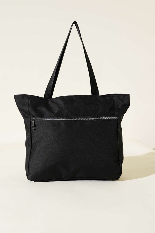 Double Zipper Basic Bag Black
