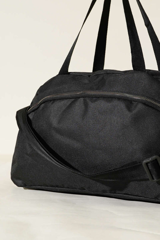 Sac de sport noir à double fermeture éclair