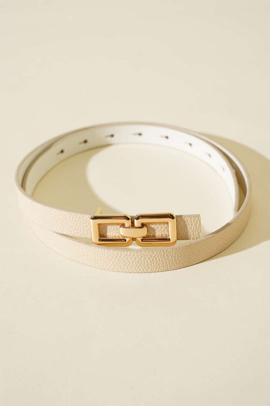 Ceinture beige à double boucle carrée