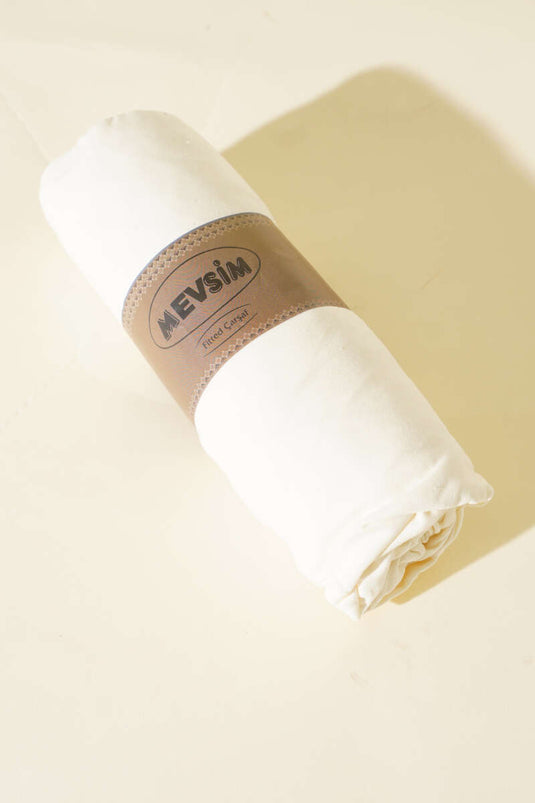 Drap-housse double en jersey, écru