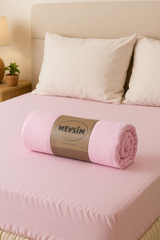 Drap-housse double en jersey rose