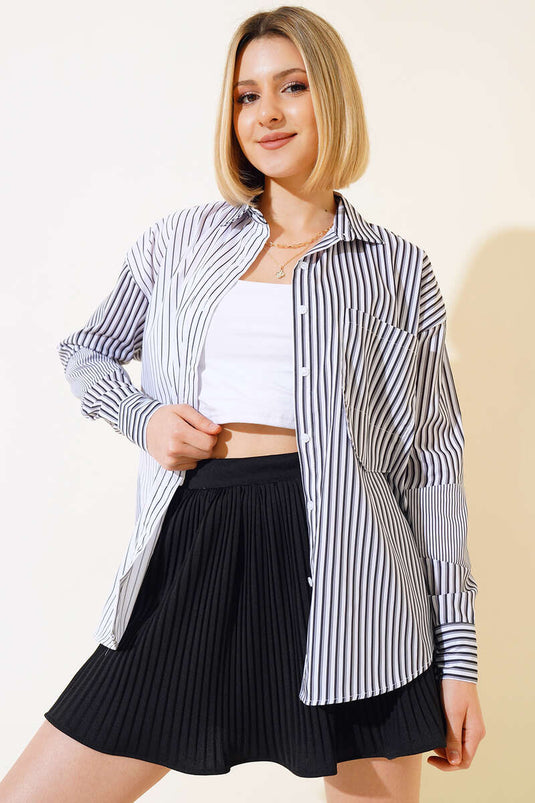 Chemise Rayée Bicolore Noir