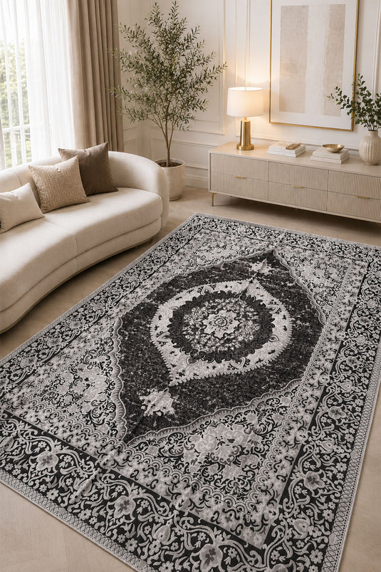 Beidseitig gemusterter Kilim Kaffee