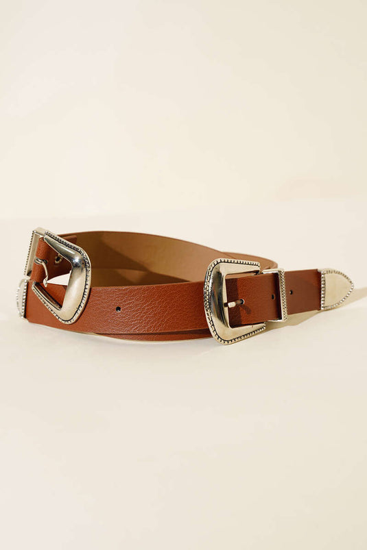 Double Buckle Belt Tan