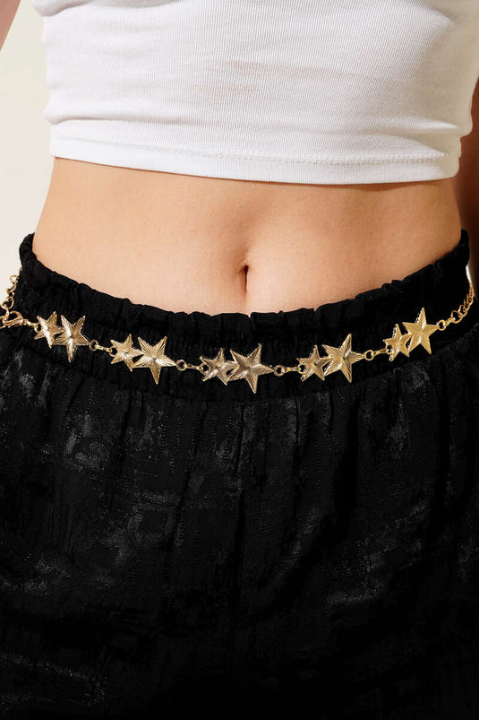 Ceinture à chaîne à double étoile dorée