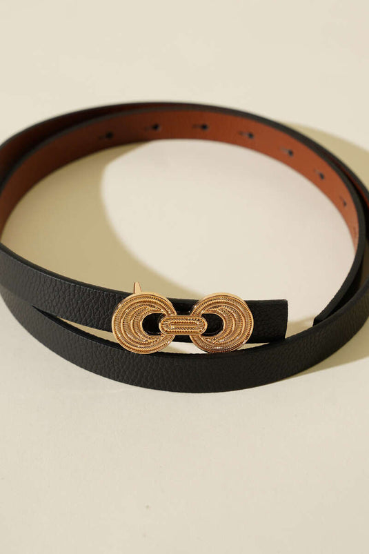 Ceinture à boucle double face noire