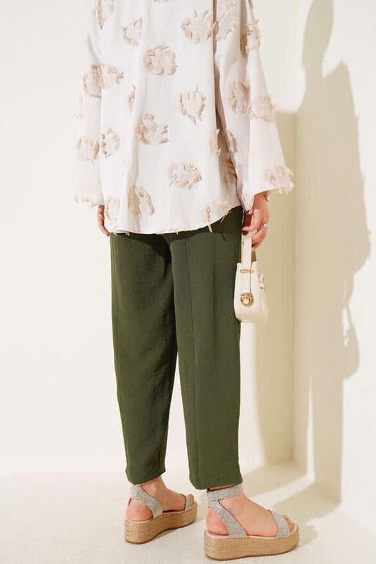 Chimali Belted Trousers Khaki