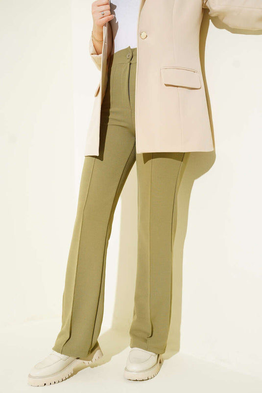 Abnehmbare Rohrbein-Hose in Pistaziengrün