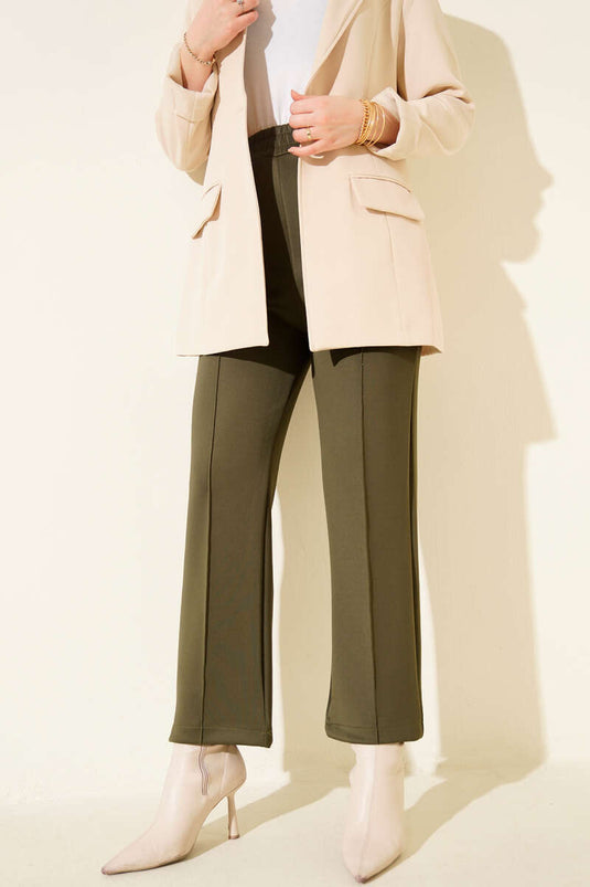 بنطال سكوبا بساق أنبوبية قابل للخلع باللون الكاكي