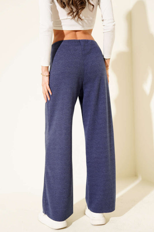 Pantalon large en cachemire Chimali indigo