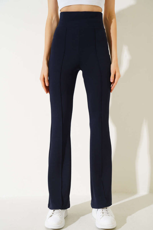 Pantalon évasé à pattes d'éléphant bleu marine