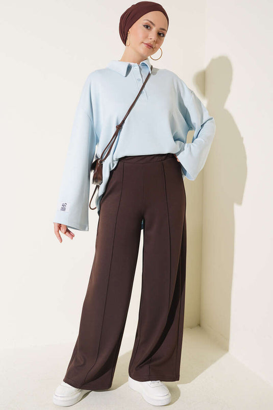Pantalon Ample Marron