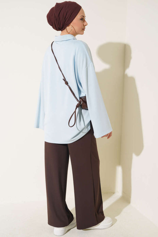 Pantalon Ample Marron