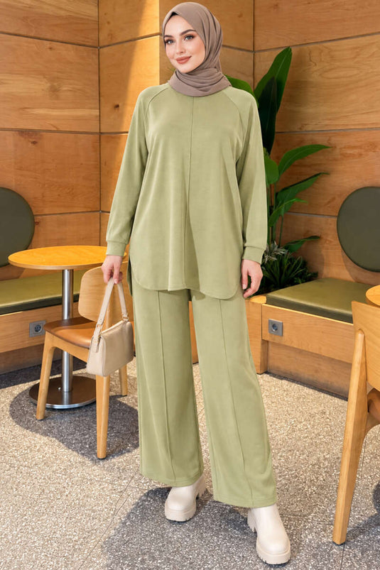 Ensemble Double En Dentelle Ovale Vert Calla