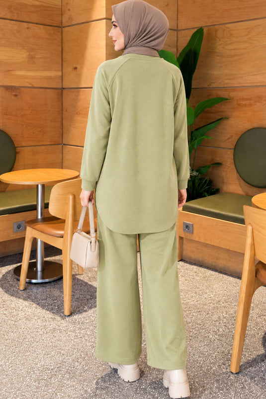 Ensemble Double En Dentelle Ovale Vert Calla