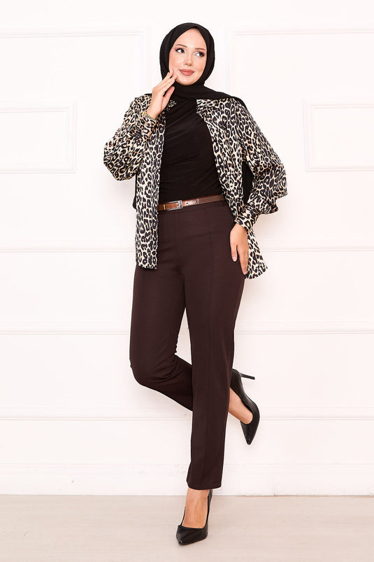 çımalı بنطلون حجاب بني مر