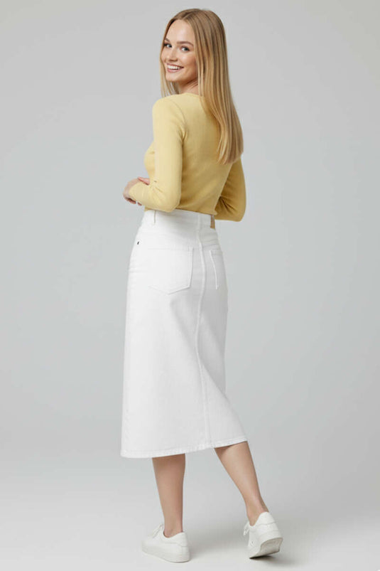 Blouse met drukknoopdetails, geel