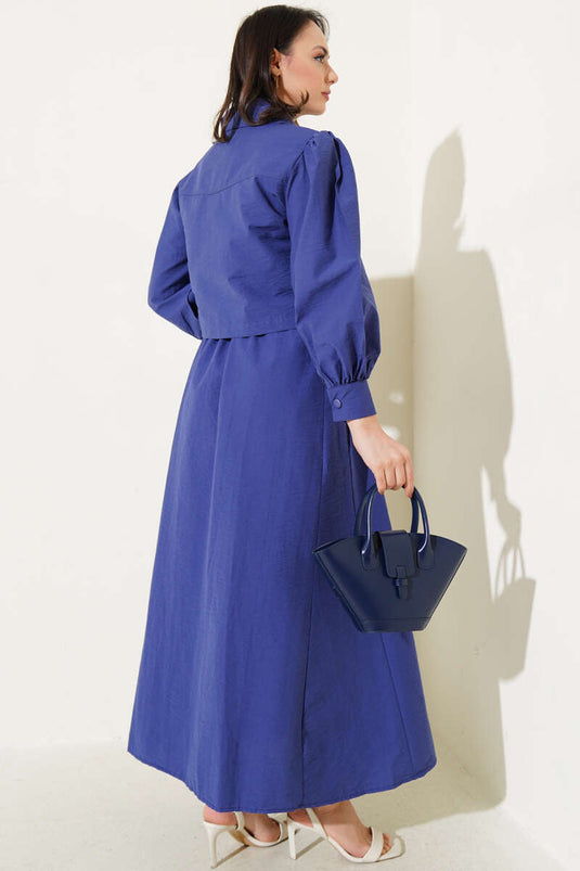 Gilet et veste croisés à boutons-pression bleu marine