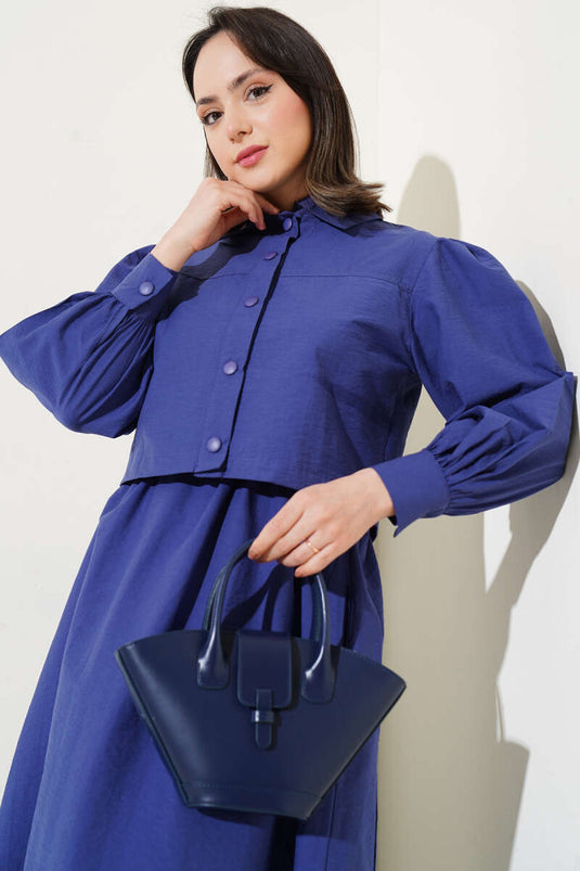 Gilet et veste croisés à boutons-pression bleu marine