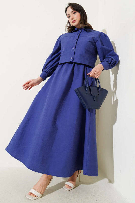 Gilet et veste croisés à boutons-pression bleu marine